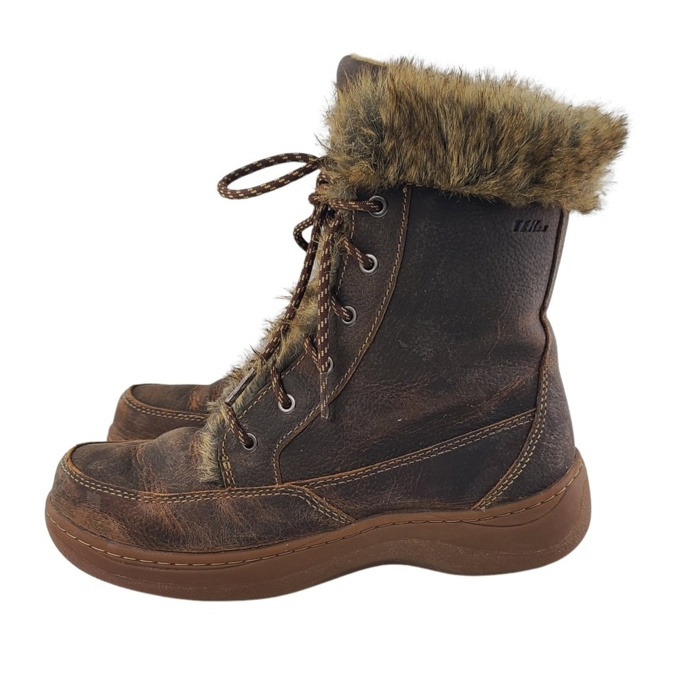 L.L.Bean Solid Lace Up Round Toe Winter Boots / Snow Boots Women's Size 6M Brown